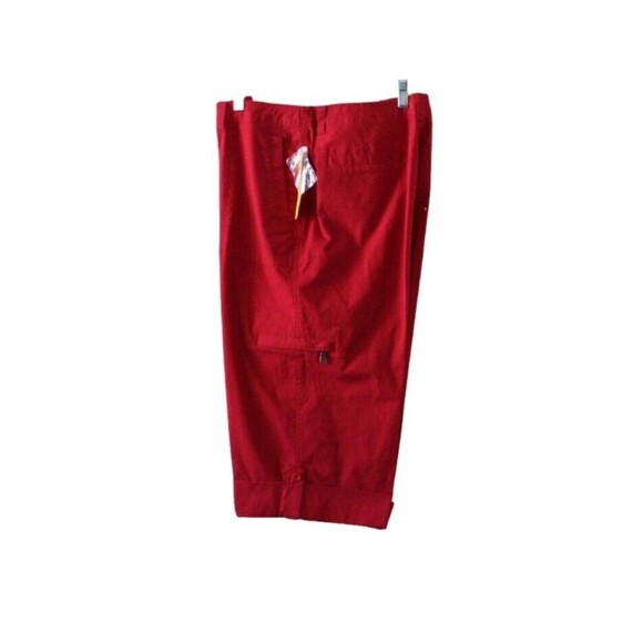 Fieldgear Women's Size 16  Capri Pants Red Denim High Waist Flat Front NWT - Picture 3 of 9